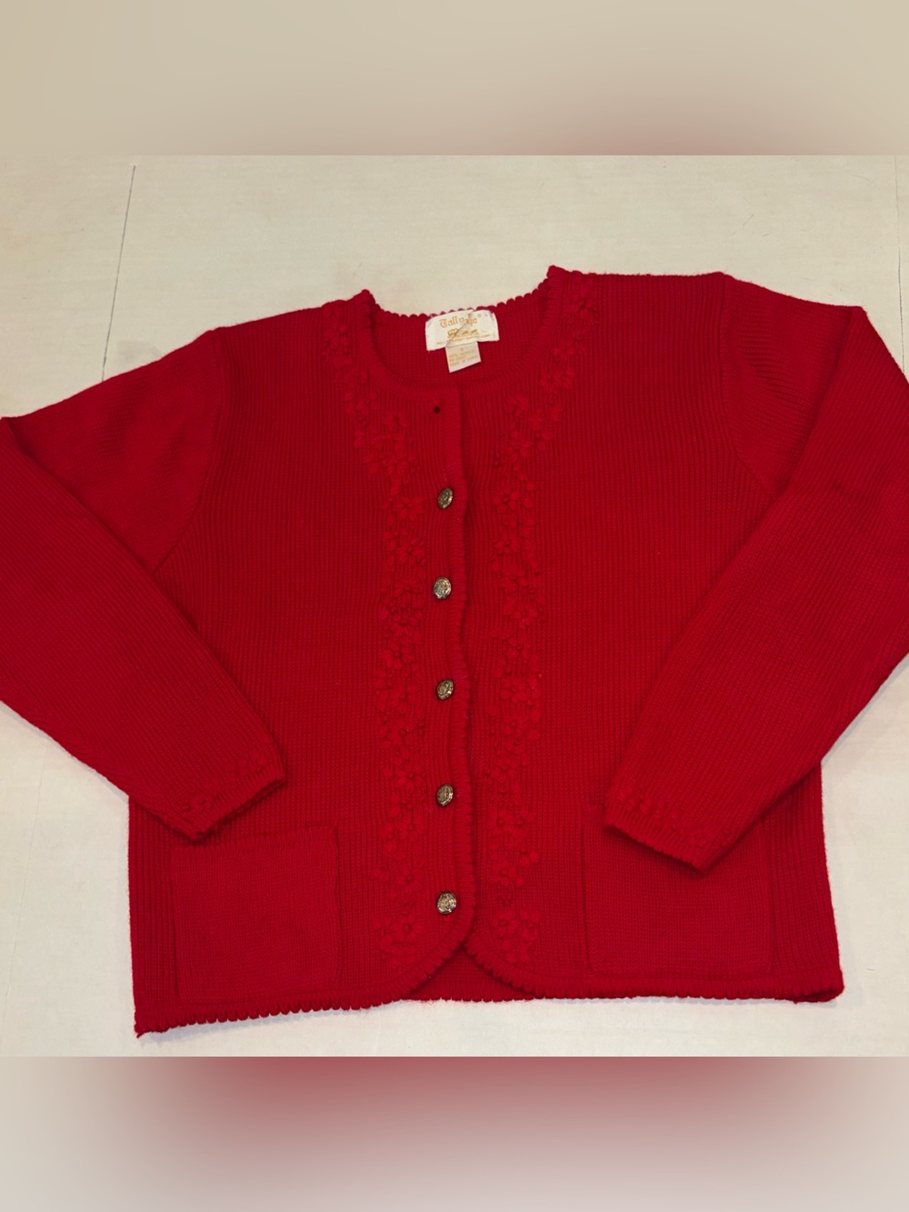 Tally-Ho
Bright Red Button Front Knit Cardigan